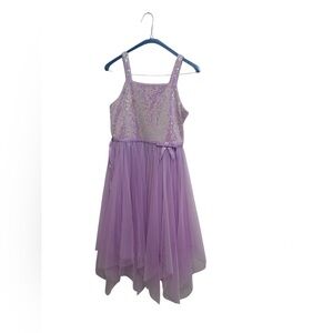 Zunie Girls Purple Sequined Dress Size Large